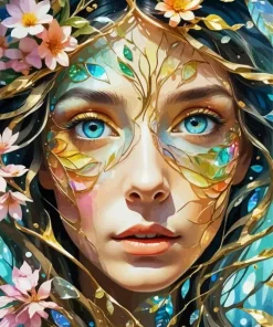 Floral Face Diamond Painting