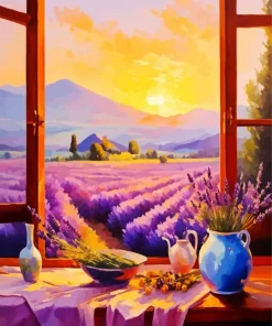 Flowers On A Window Ledge Diamond Painting