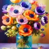 Flowers On Glass Diamond Painting