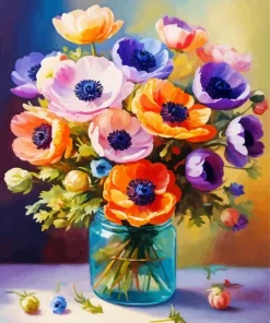 Flowers On Glass Diamond Painting