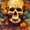 Flowers Skull Diamond Painting