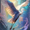 Flying Heron Diamond Painting