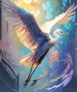 Flying Heron Diamond Painting
