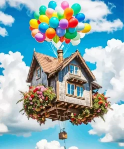 Flying House Balloons Diamond Painting