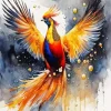 Flying Pheasant Splash Diamond Painting