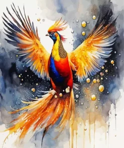 Flying Pheasant Splash Diamond Painting
