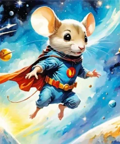 Flying Super Hero Mouse Diamond Painting