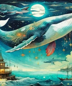 Flying Whale Art Diamond Painting