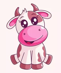 Pink Cow Diamond Painting
