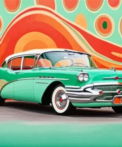 1957 Green Buick Car Diamond Painting