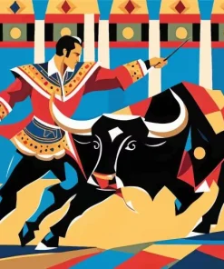 Abstract Bull And Matador Diamond Painting