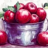 Apples In Metal Bucket Diamond Painting