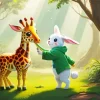 Baby Bunny And Giraffe Diamond Painting