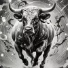 Black And White Bull Diamond Painting
