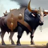 Buffalo With Long Horns Diamond Painting