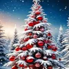Christmas Snow Tree Diamond Painting
