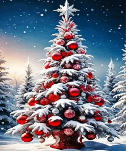 Christmas Snow Tree Diamond Painting