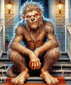 Creepy Brown Werewolf Diamond Painting