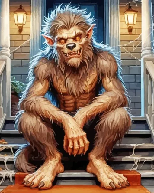 Creepy Brown Werewolf Diamond Painting