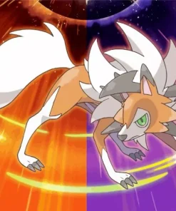Lycanroc Wolf Pokemon Diamond Painting