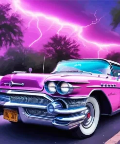 Pink Buick Riviera Diamond Painting