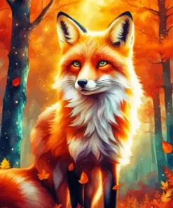 Autumn Fox Art Diamond Painting