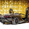Black Lamborghini Sian Diamond Painting
