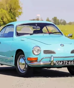 Blue Volkswagen Karmann Ghia Diamond Painting