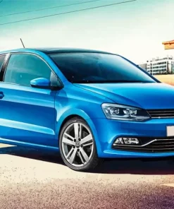 Blue Vw Polo Car Diamond Painting