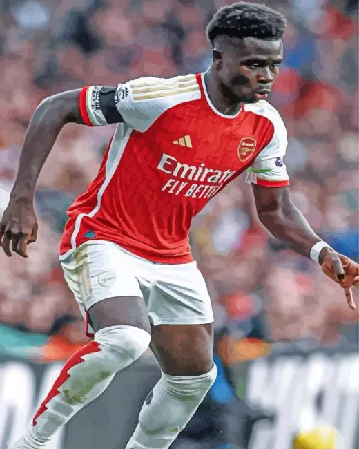bukayo saka arsenal player Dimaond With Numbers Bukayo Saka Arsenal Player Diamond Painting