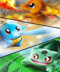 Bulbasaur With Charmander Diamond Painting