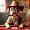 Bulldog Playing Poker Diamond Painting