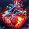 Burning Heart Art Diamond Painting