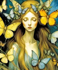 Butterflies Girl Diamond Painting