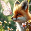 Butterfly And Fox Diamond Painting