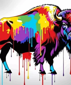 Colorful Buffalo Art Diamond Painting
