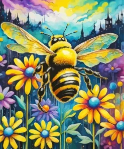 Folk Art Bee Diamond Painting