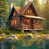 Forest Cabin Diamond Painting