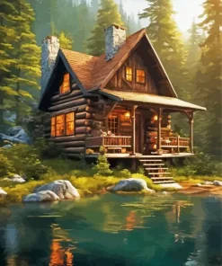 Forest Cabin Diamond Painting