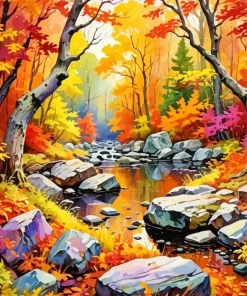 Forest Fall Art Diamond Painting