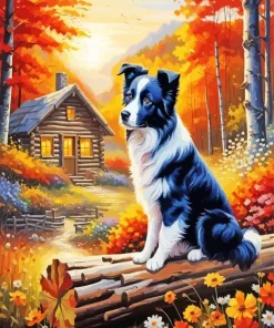 Forest Log Cabin Art Diamond Painting