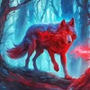 Forest With Wolf Diamond Painting