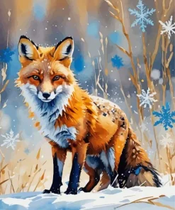 Fox In Snow Diamond Painting