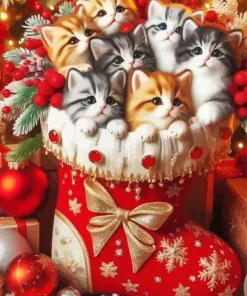 Funny Christmas Cats Art Diamond Painting
