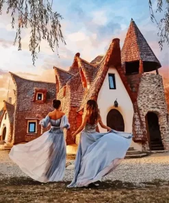 Girls In Castelul De Lut Diamond Painting