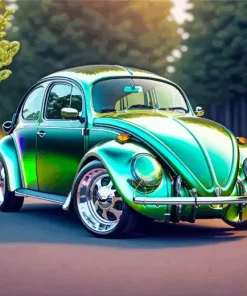Green Bug Car Diamond Painting