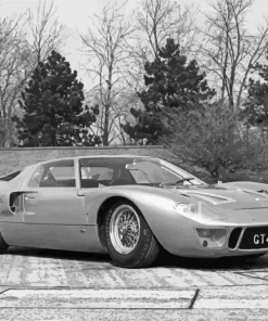 Grey Ford Gt 40 Black Diamond Painting