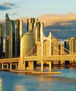 Gwangan Bridge Busan South Korea Diamond Painting