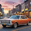 Orange Ford Galaxie Diamond Painting