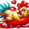 Romantic Funny Chicken Diamond Painting